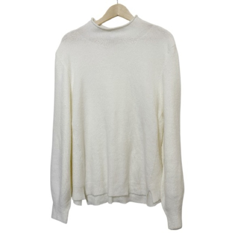 Gibson Latimer Cream Soft Stretchy Mock Neck Women’s Sweater - Size Large - Picture 2 of 5